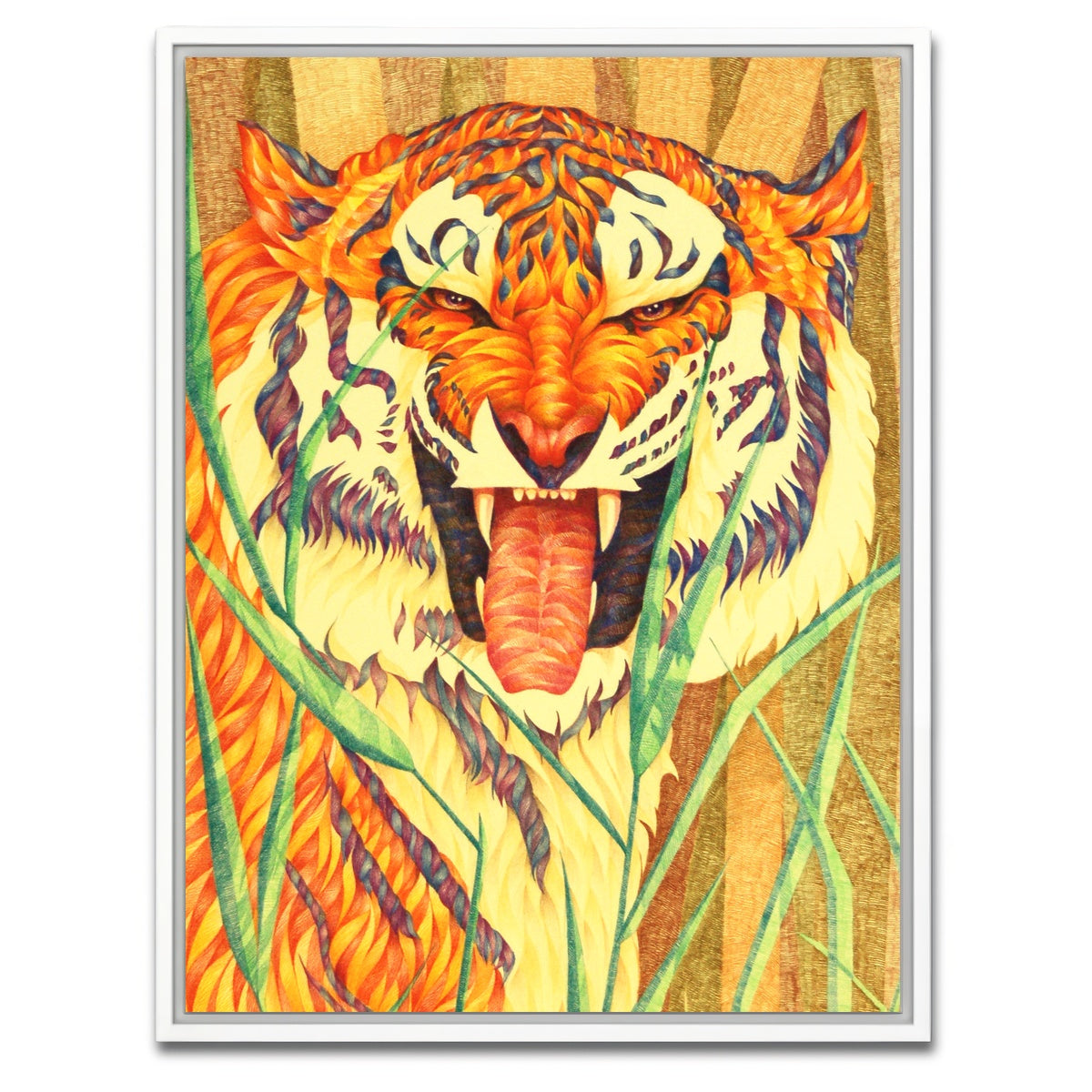 AUTO-MOCKUP WHITE | tiger's fury | 1 Piece | White Framed Canvas | group=3x4