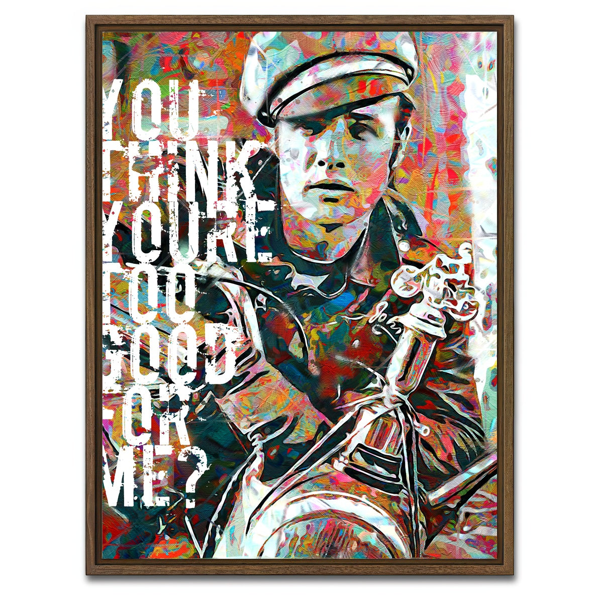 AUTO-MOCKUP WHITE | too good for me | 1 Piece | Walnut Framed Canvas | group=3x4