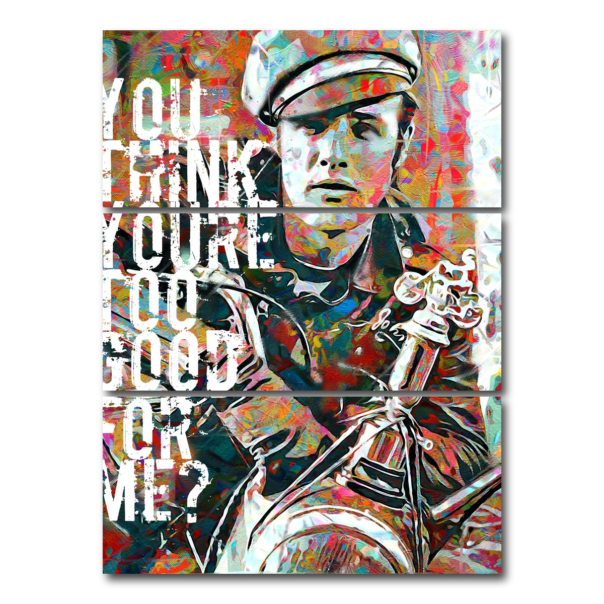 AUTO-MOCKUP WHITE | too good for me | 3 Piece | Gallery Wrap Canvas | group=8x18_stacked