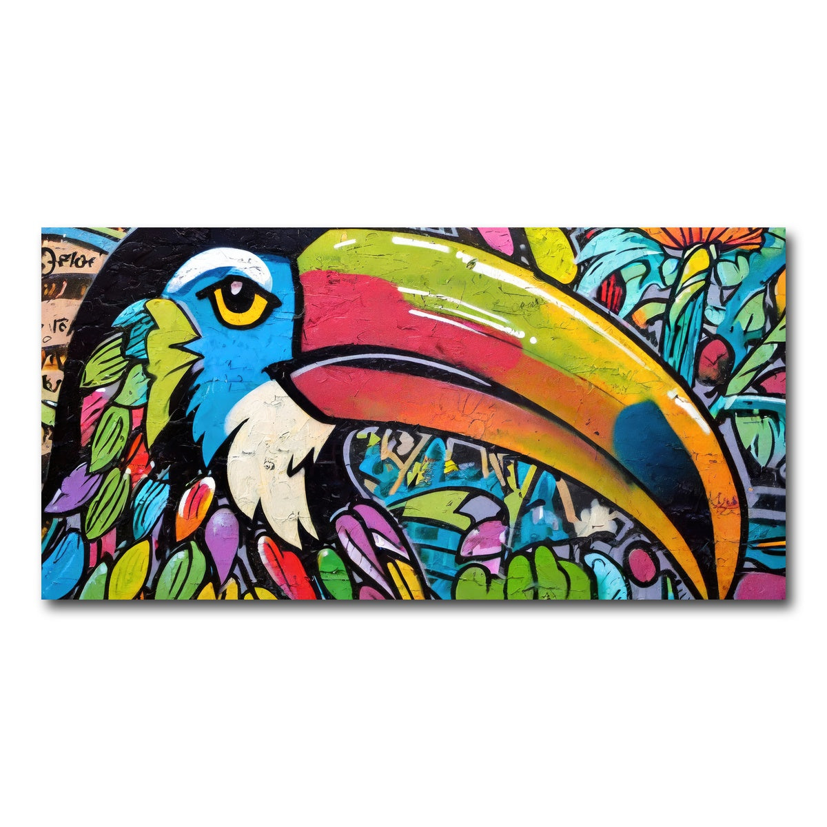 AUTO-MOCKUP WHITE | toucan graffiti | 1 Piece | Gallery Wrap Canvas | group=2x1
