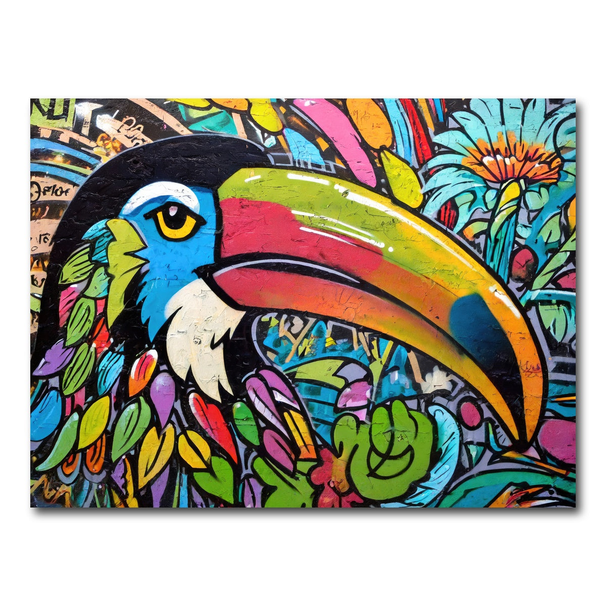 AUTO-MOCKUP WHITE | toucan graffiti | 1 Piece | Gallery Wrap Canvas | group=4x3