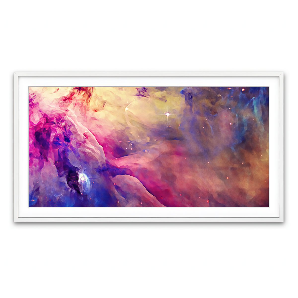 Framed Print 2x1 White