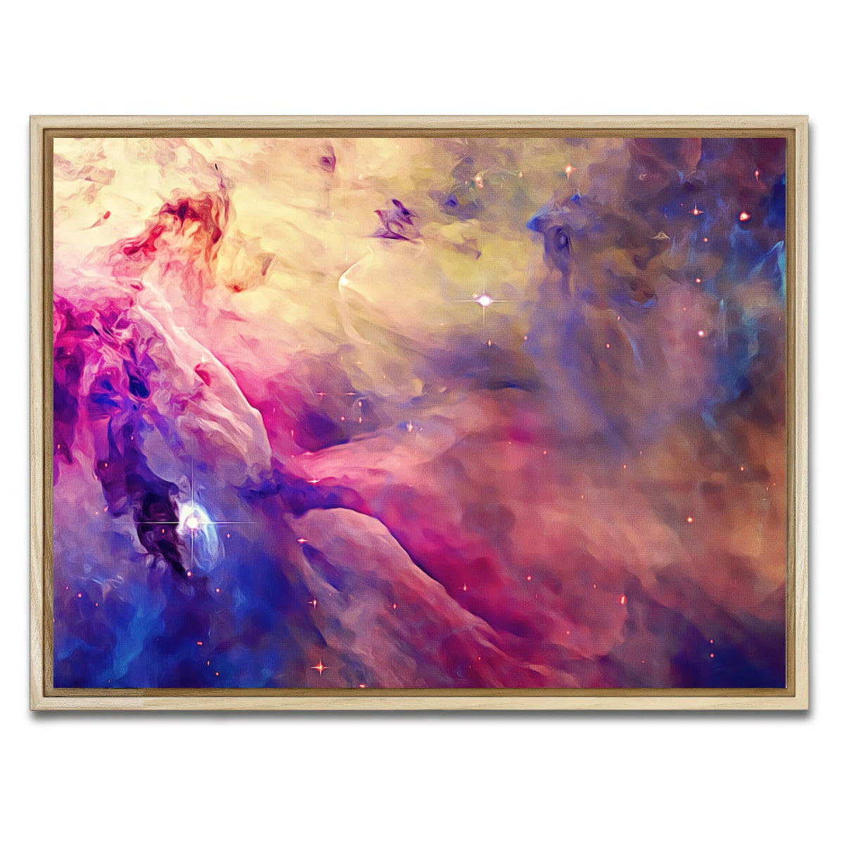 AUTO-MOCKUP WHITE | translucent cosmic clouds | 1 Piece | Natural Framed Canvas | group=4x3