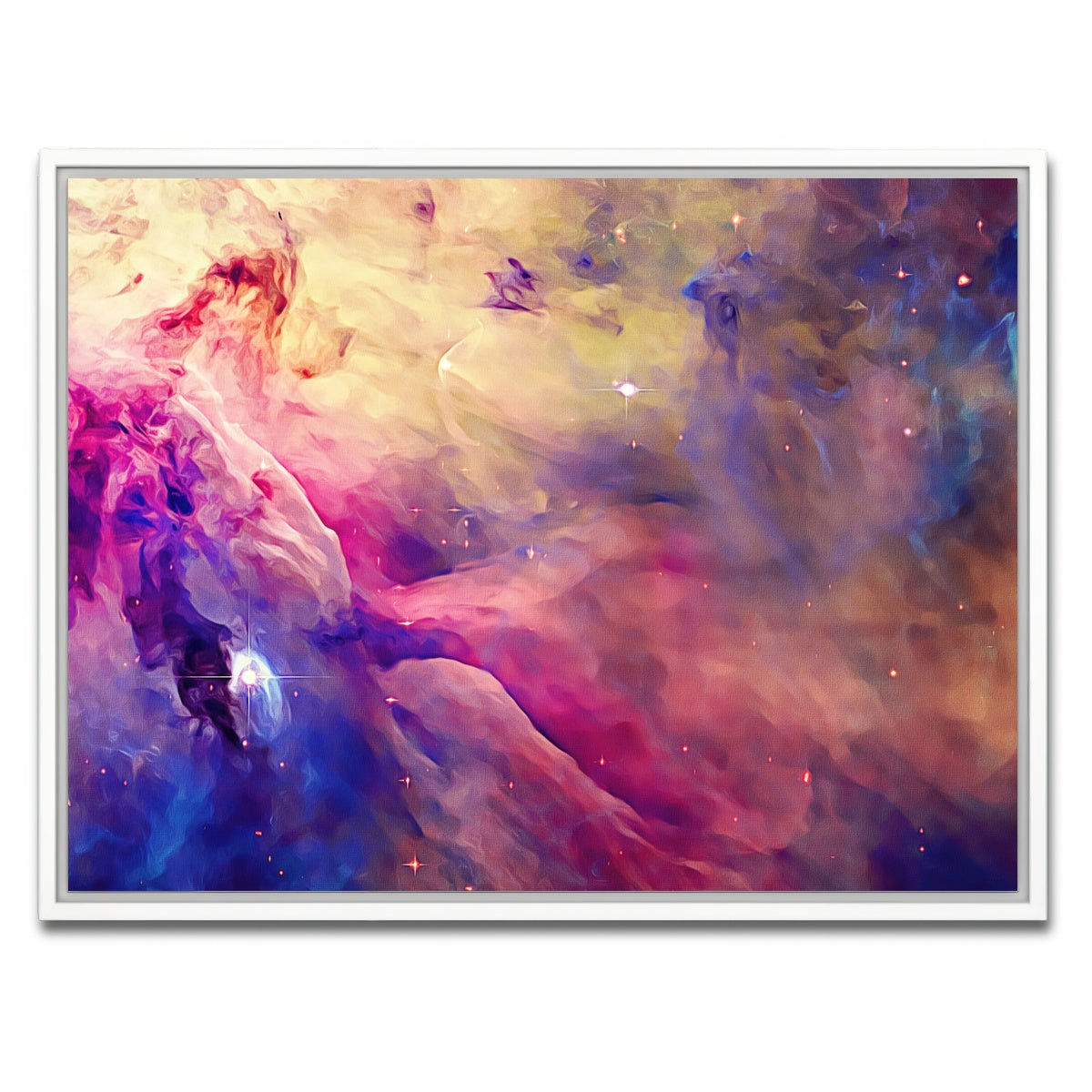 AUTO-MOCKUP WHITE | translucent cosmic clouds | 1 Piece | White Framed Canvas | group=4x3