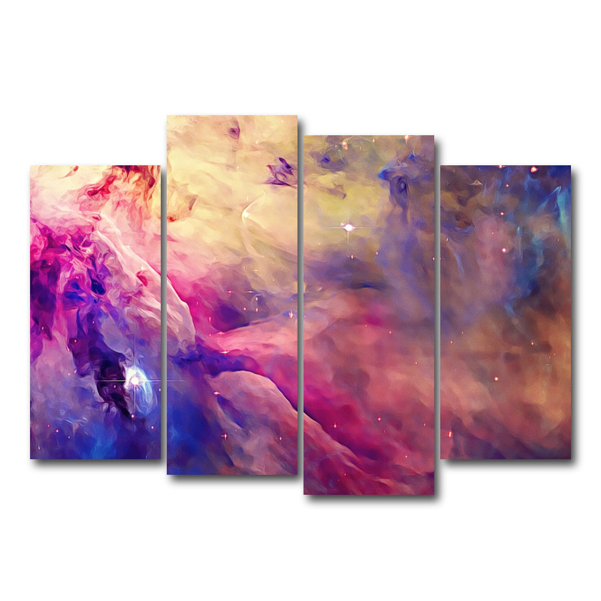 AUTO-MOCKUP WHITE | translucent cosmic clouds | 4 Piece | Gallery Wrap Canvas | group=4_normal