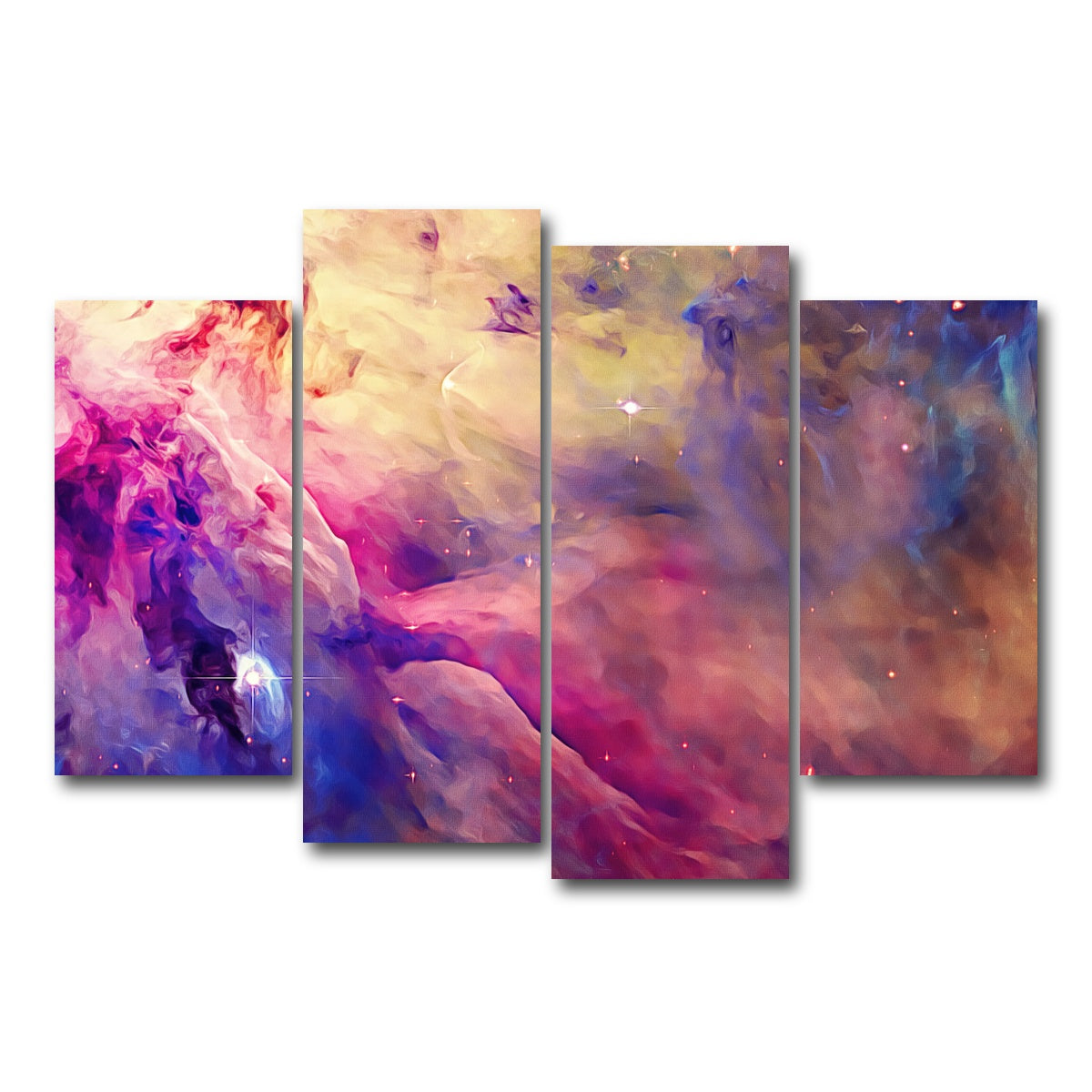 AUTO-MOCKUP WHITE | translucent cosmic clouds | 4 Piece | Gallery Wrap Canvas | group=4_short