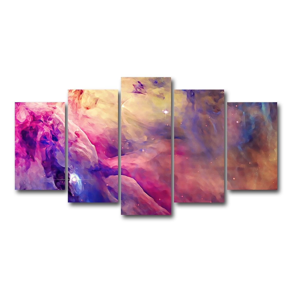 AUTO-MOCKUP WHITE | translucent cosmic clouds | 5 Piece | Gallery Wrap Canvas | group=5_normal