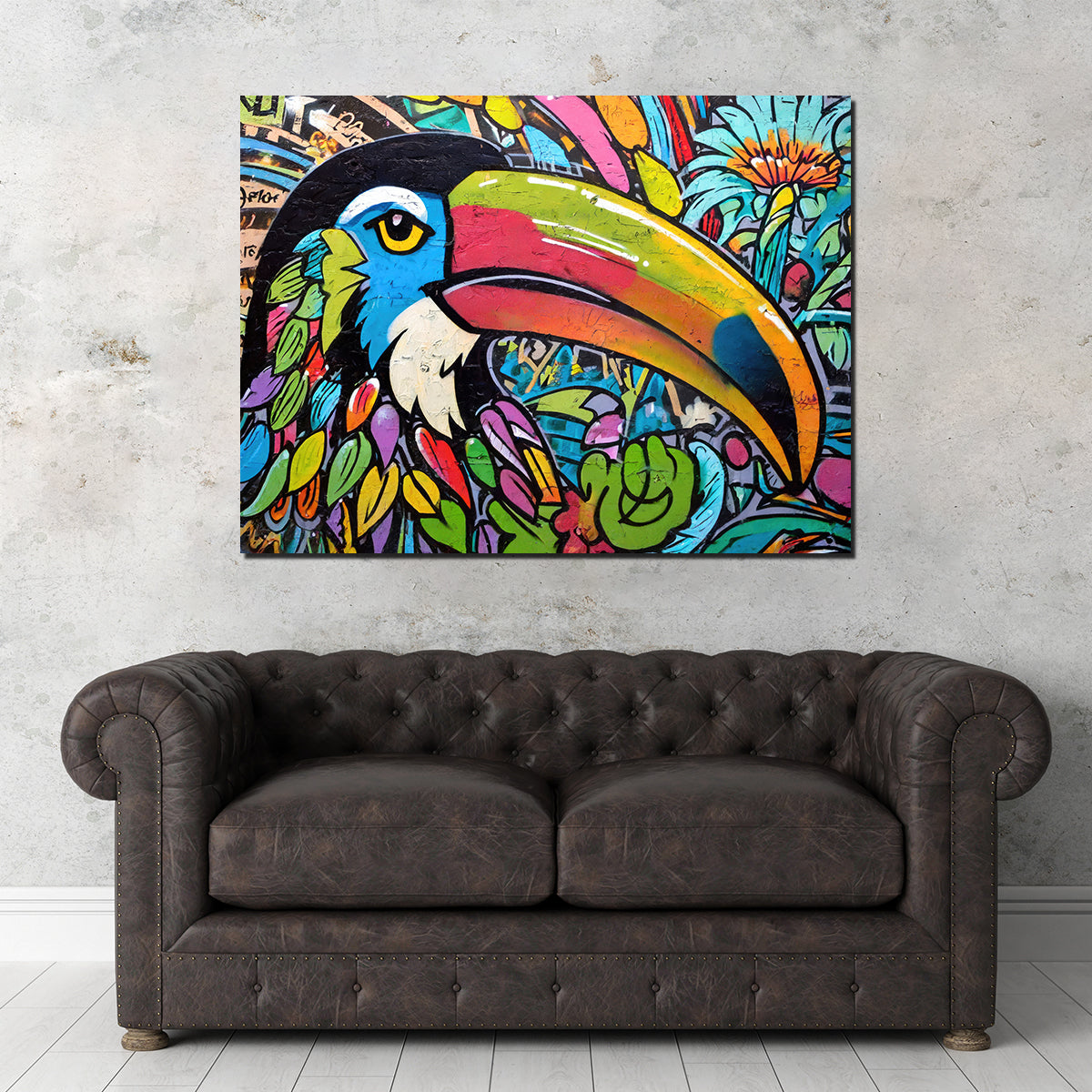 Toucan Graffiti Wall Art