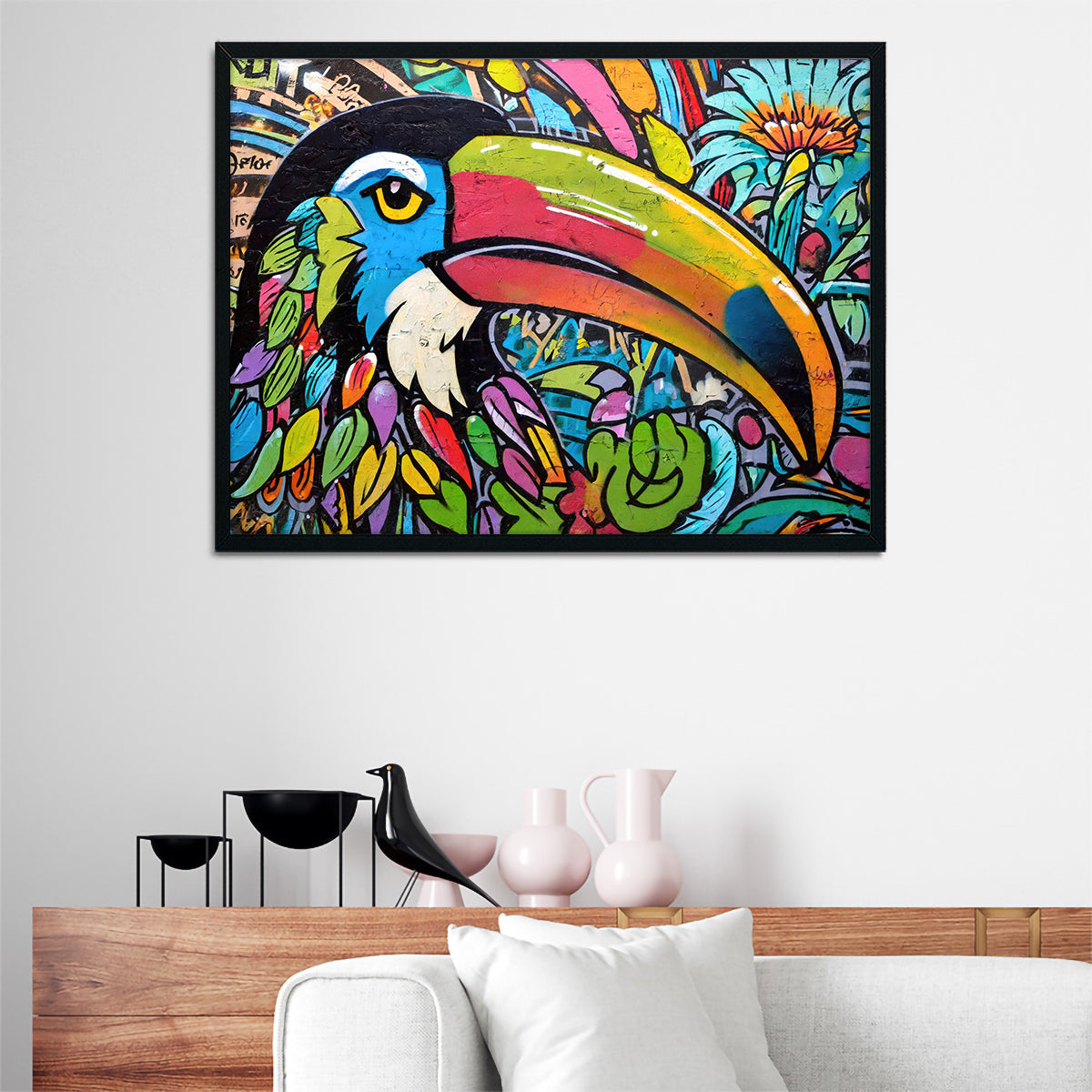 Toucan Graffiti Wall Art