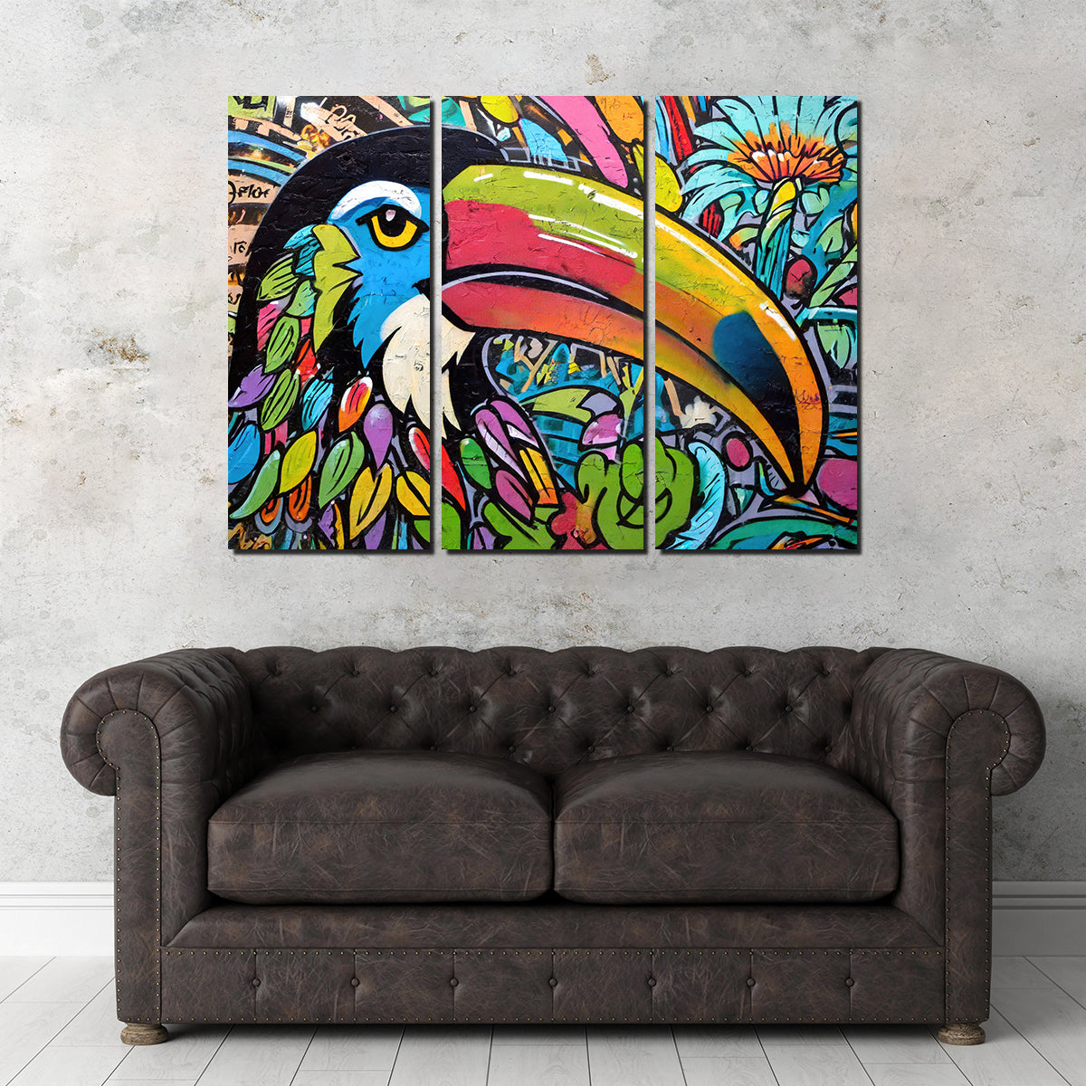 Toucan Graffiti Wall Art