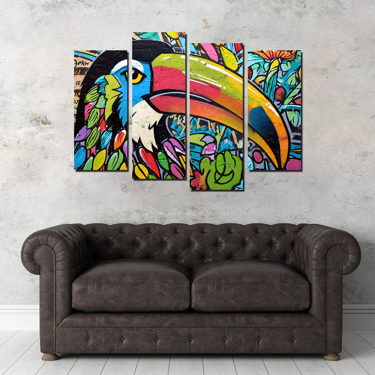 Toucan Graffiti Wall Art