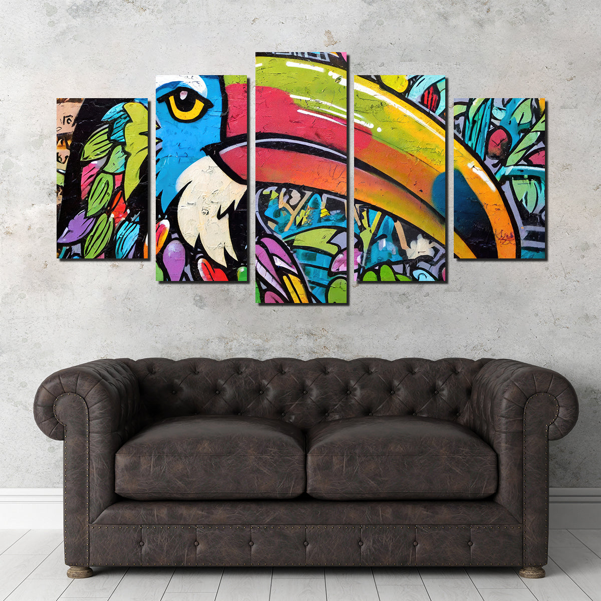 Toucan Graffiti Wall Art