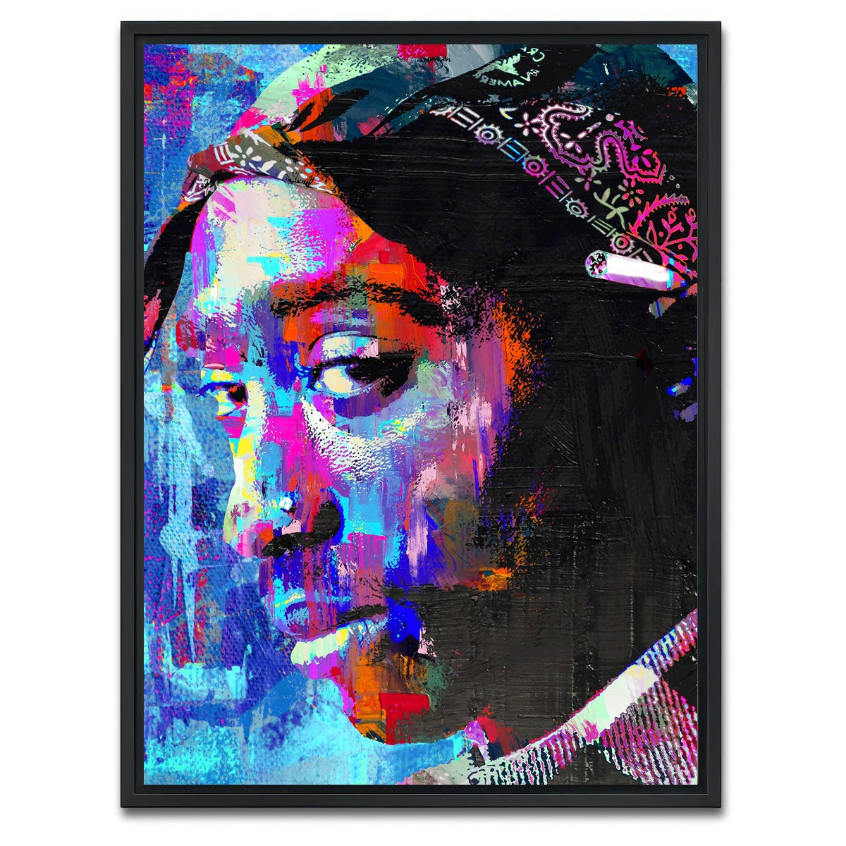 AUTO-MOCKUP WHITE | tupac final | 1 Piece | Black Framed Canvas | group=3x4