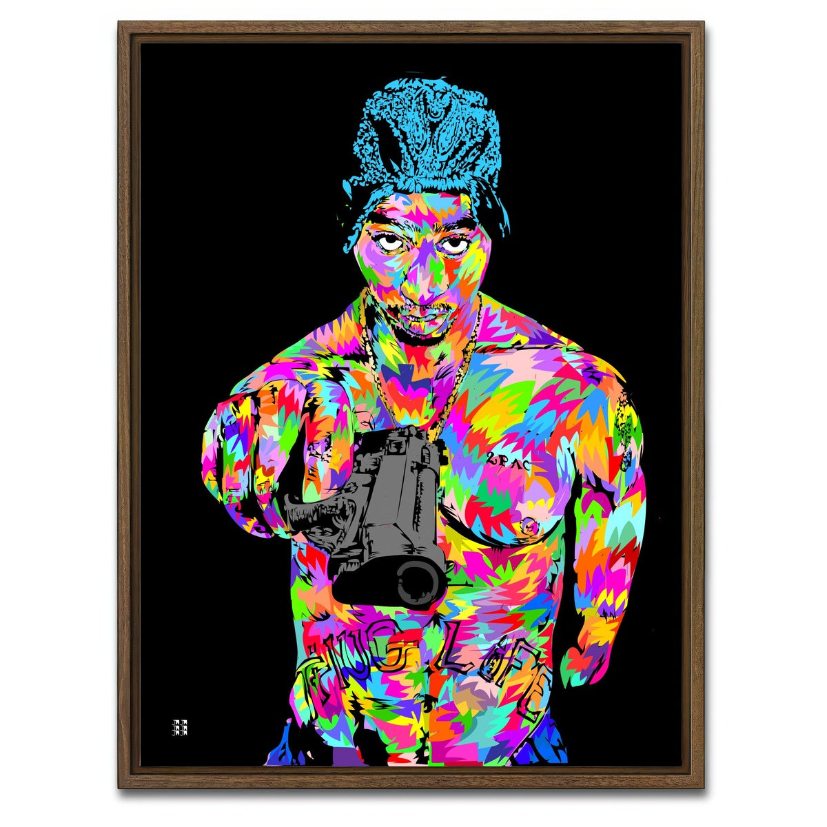 AUTO-MOCKUP WHITE | tupacalypse | 1 Piece | Walnut Framed Canvas | group=3x4