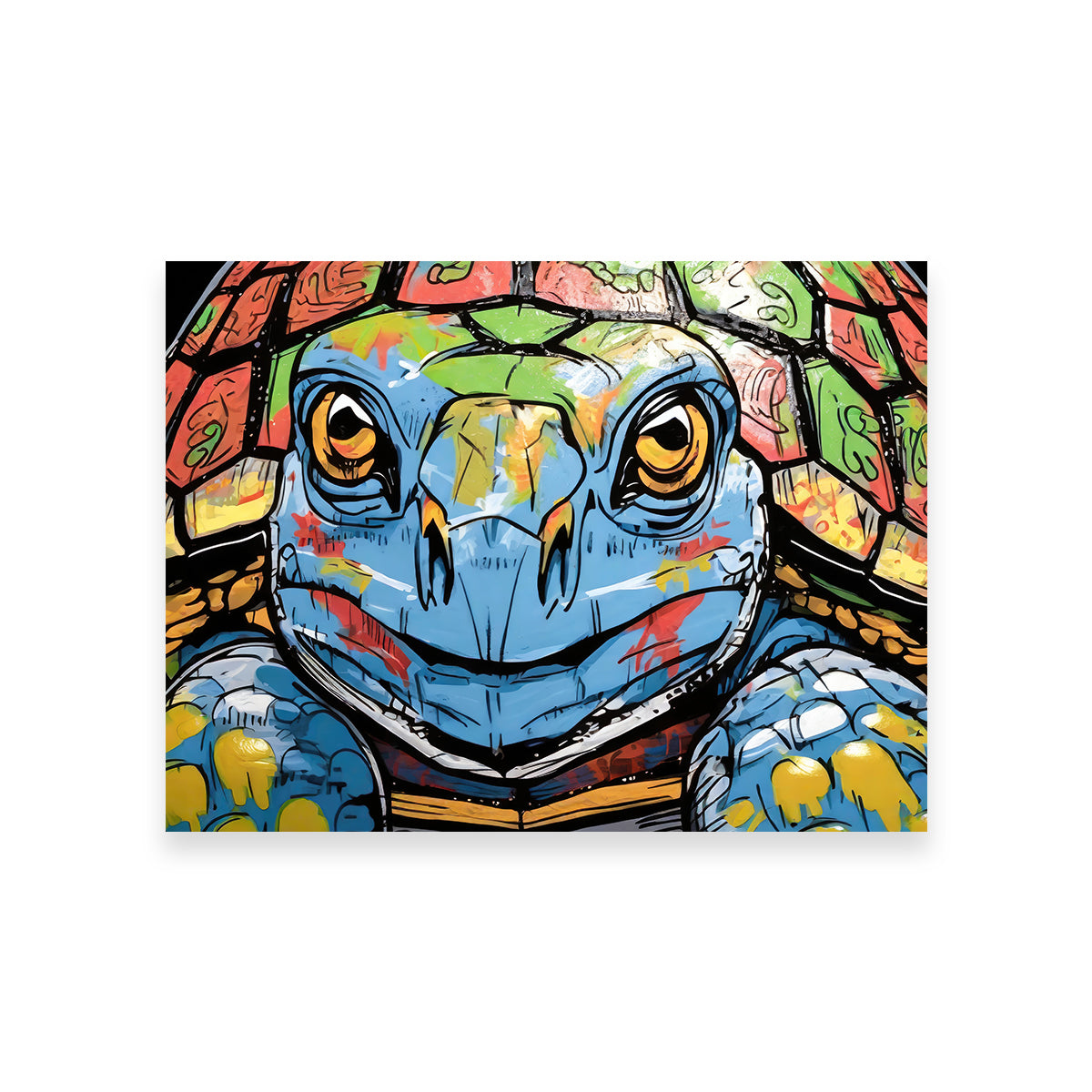 Turtle Graffiti Wall Art