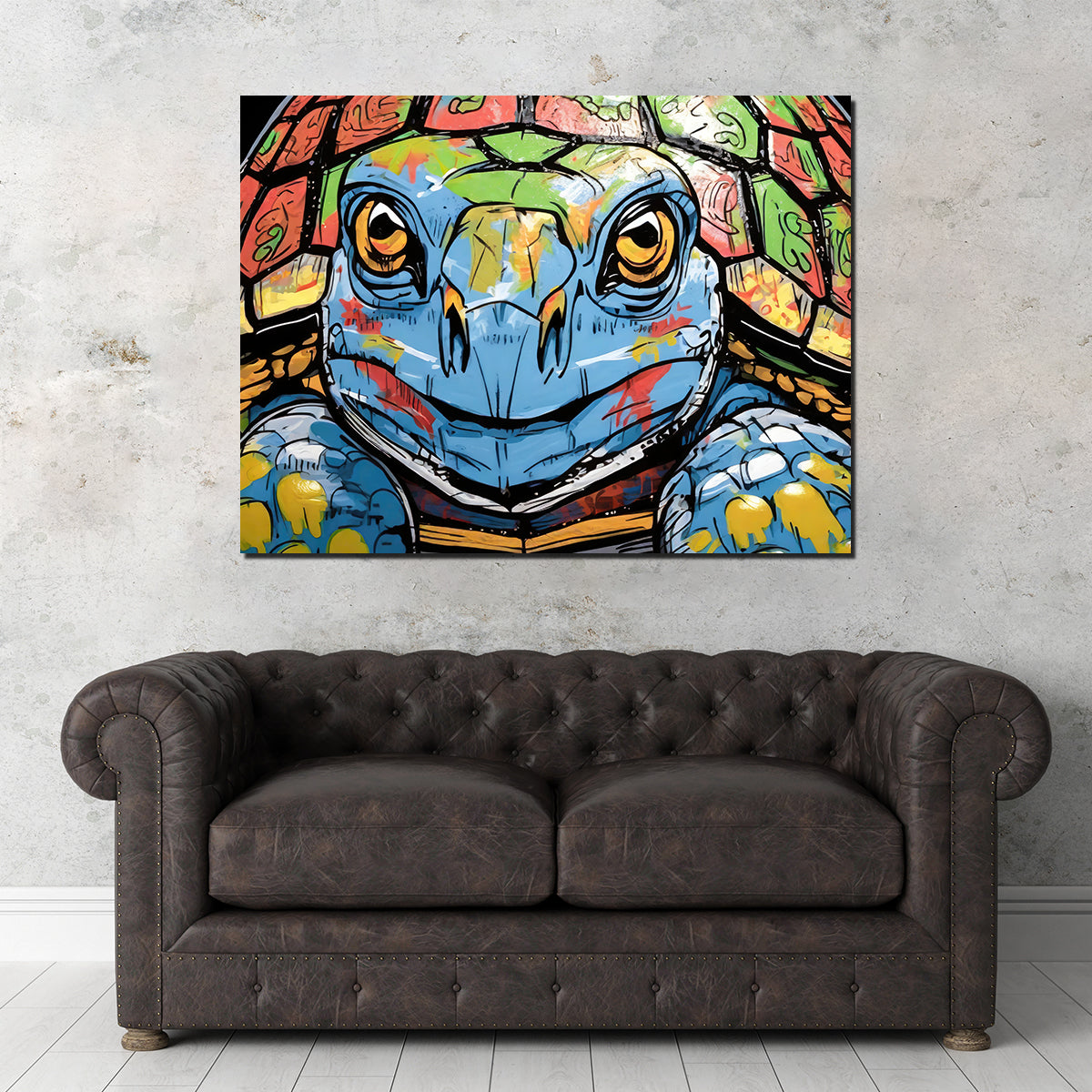 Turtle Graffiti Wall Art