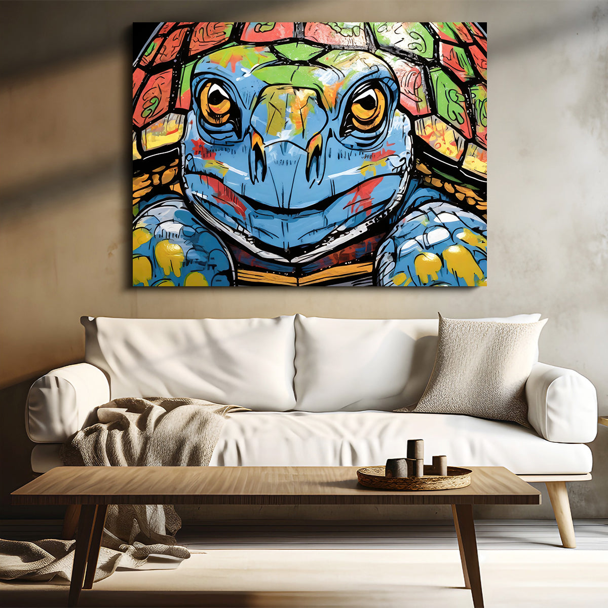 Turtle Graffiti Wall Art