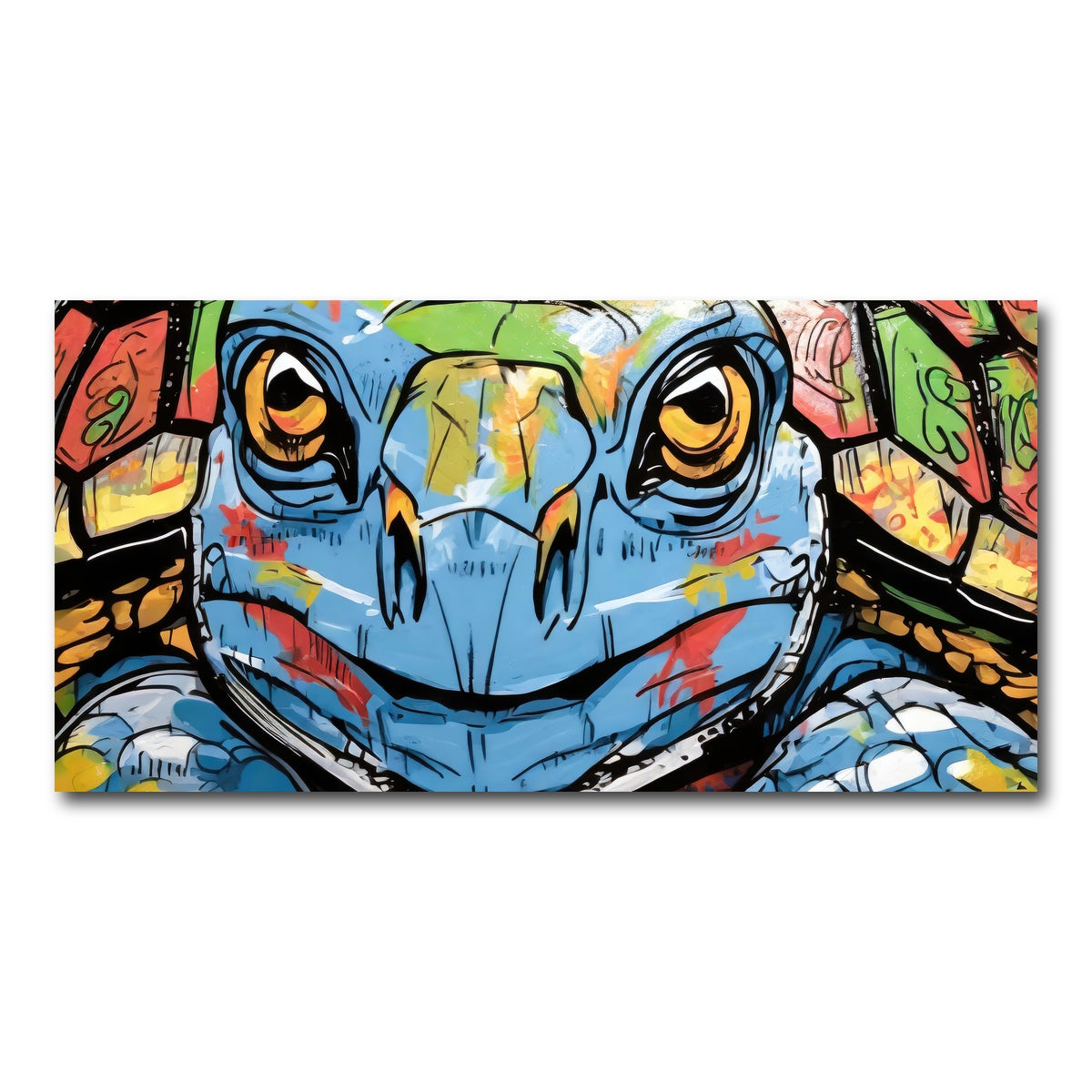 AUTO-MOCKUP WHITE | turtle graffiti | 1 Piece | Gallery Wrap Canvas | group=2x1