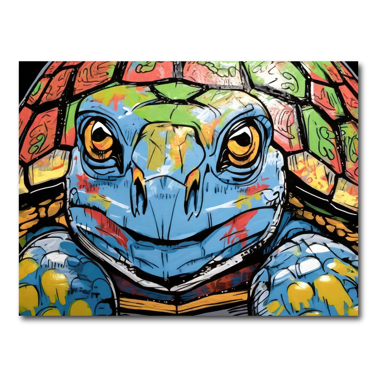 AUTO-MOCKUP WHITE | turtle graffiti | 1 Piece | Gallery Wrap Canvas | group=4x3