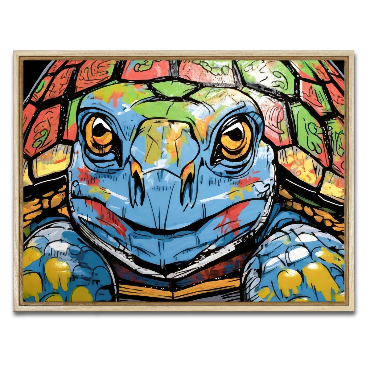 AUTO-MOCKUP WHITE | turtle graffiti | 1 Piece | Natural Framed Canvas | group=4x3