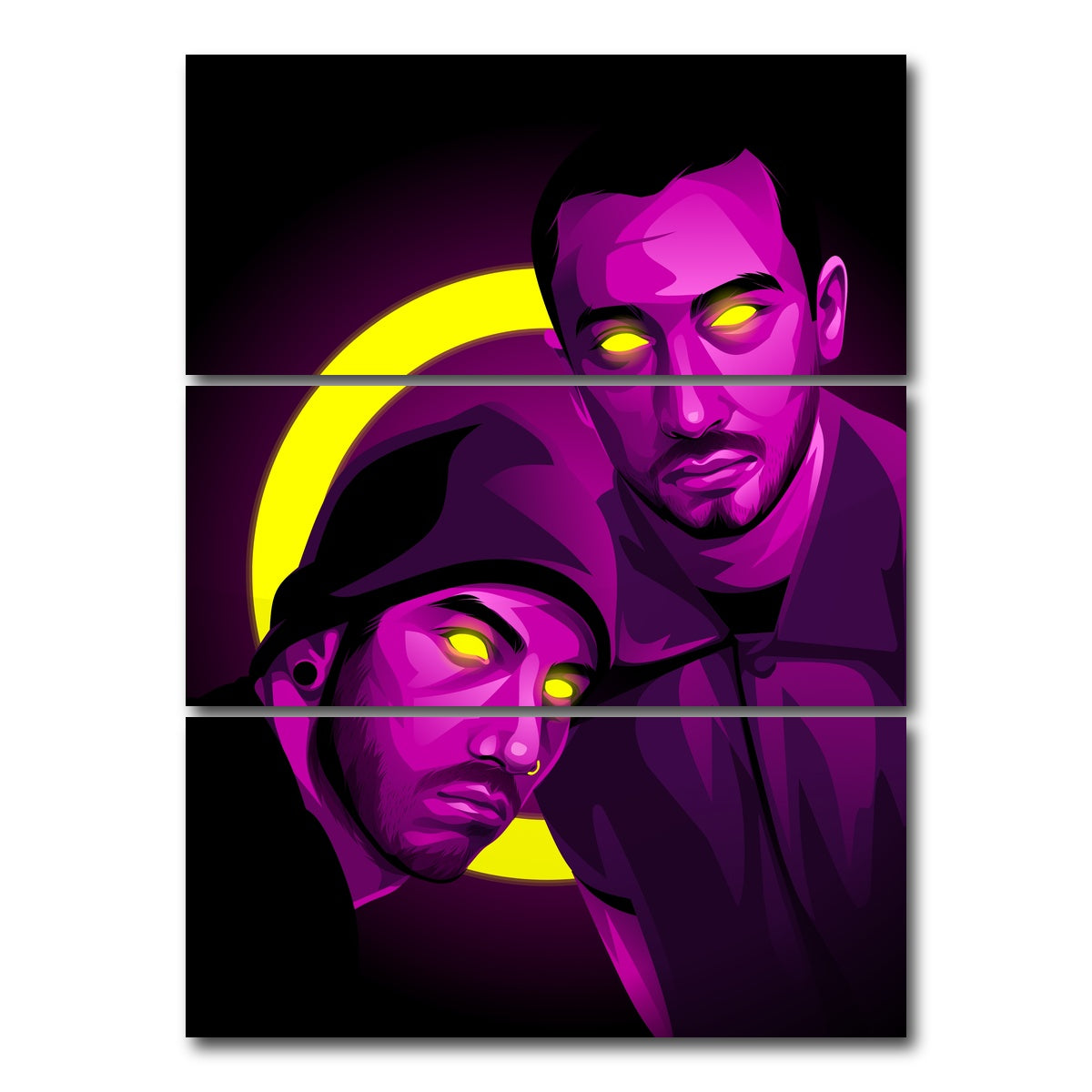 AUTO-MOCKUP WHITE | twenty one pilots | 3 Piece | Gallery Wrap Canvas | group=8x18_stacked