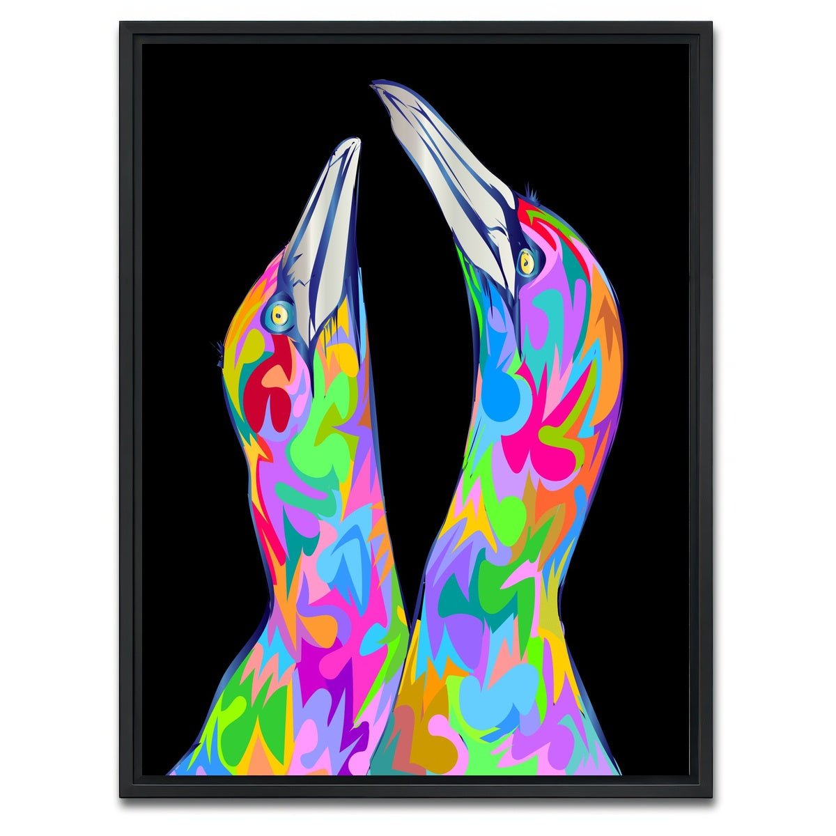 AUTO-MOCKUP WHITE | twin birds | 1 Piece | Black Framed Canvas | group=3x4