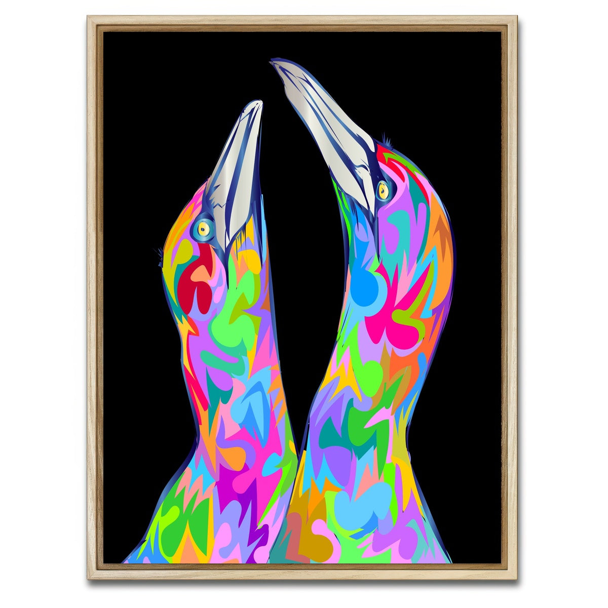 AUTO-MOCKUP WHITE | twin birds | 1 Piece | Natural Framed Canvas | group=3x4