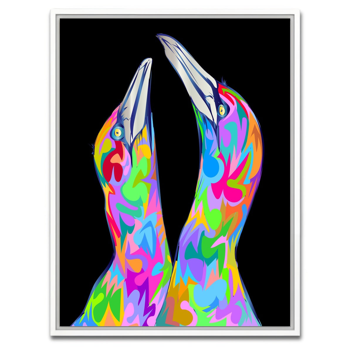 AUTO-MOCKUP WHITE | twin birds | 1 Piece | White Framed Canvas | group=3x4