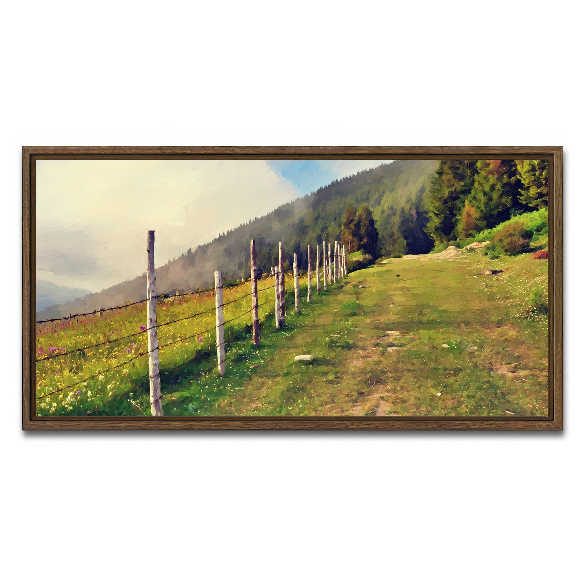 AUTO-MOCKUP WHITE | uphill climb | 1 Piece | Walnut Framed Canvas | group=2x1