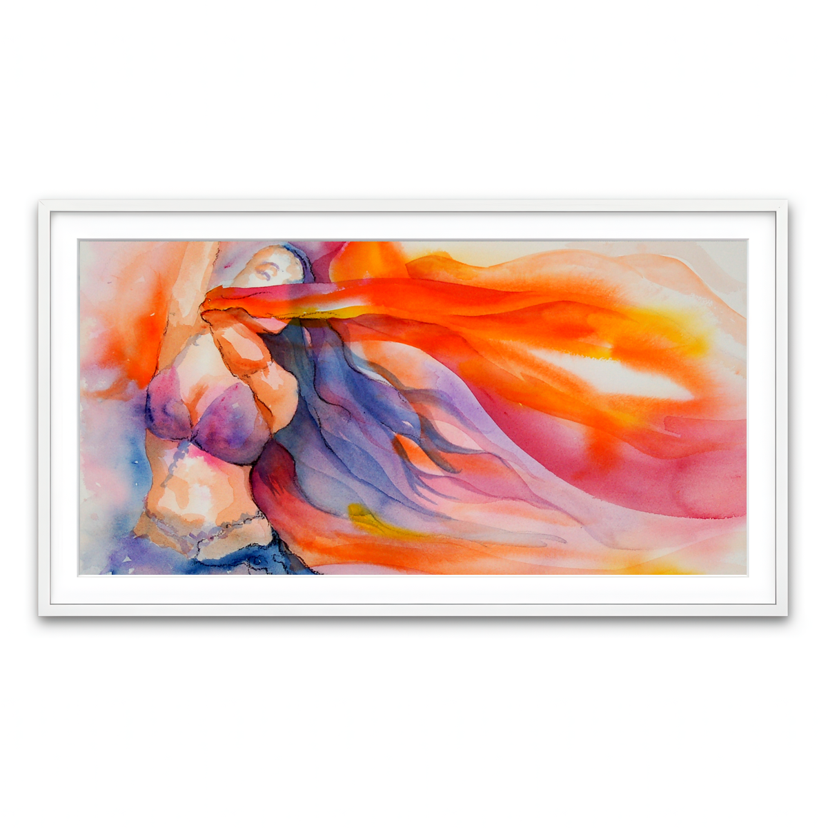 Framed Print 2x1 White