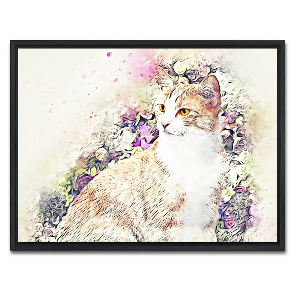 AUTO-MOCKUP WHITE | victorian cat | 1 Piece | Black Framed Canvas | group=4x3
