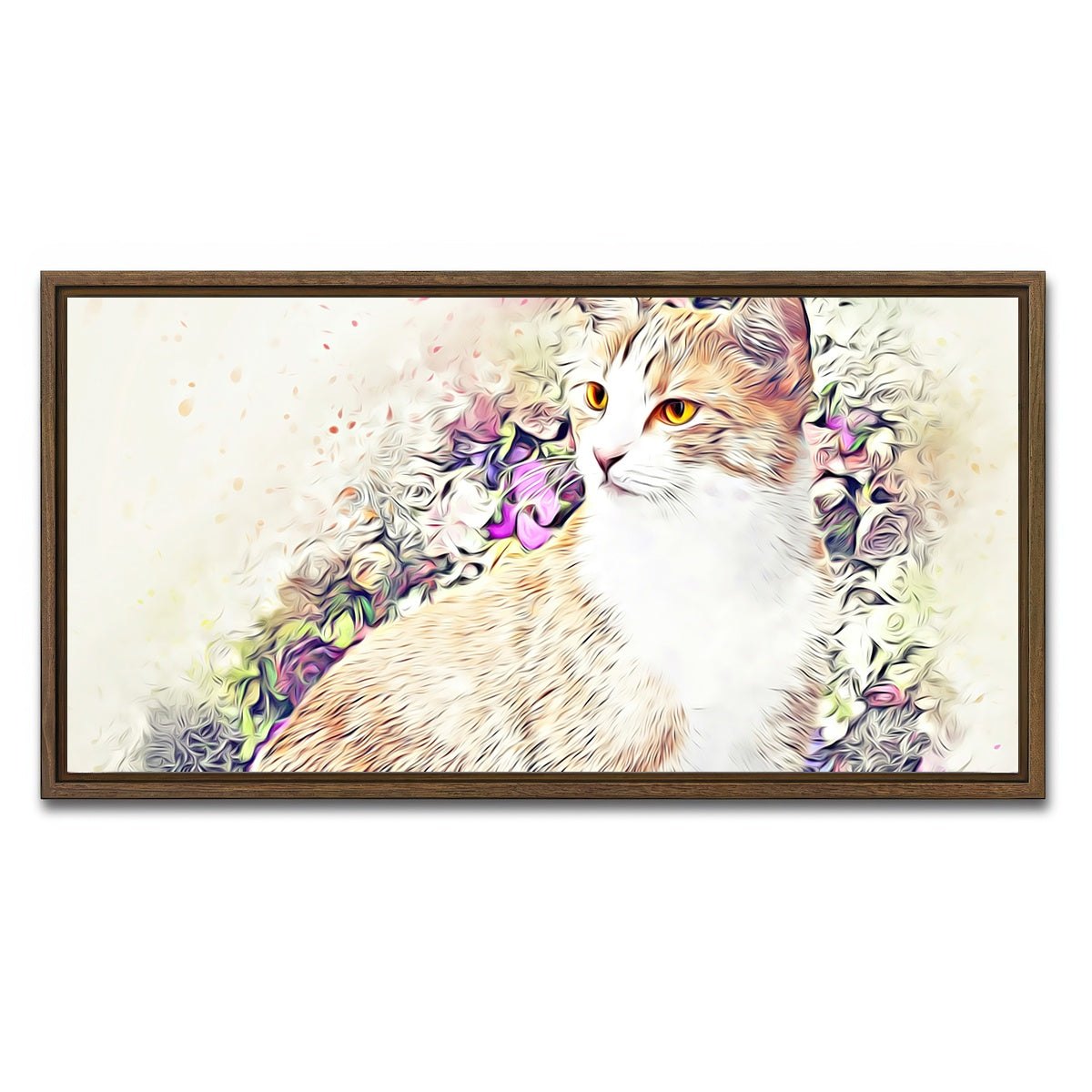 AUTO-MOCKUP WHITE | victorian cat | 1 Piece | Walnut Framed Canvas | group=2x1