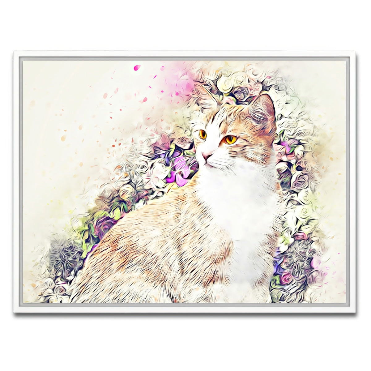 AUTO-MOCKUP WHITE | victorian cat | 1 Piece | White Framed Canvas | group=4x3