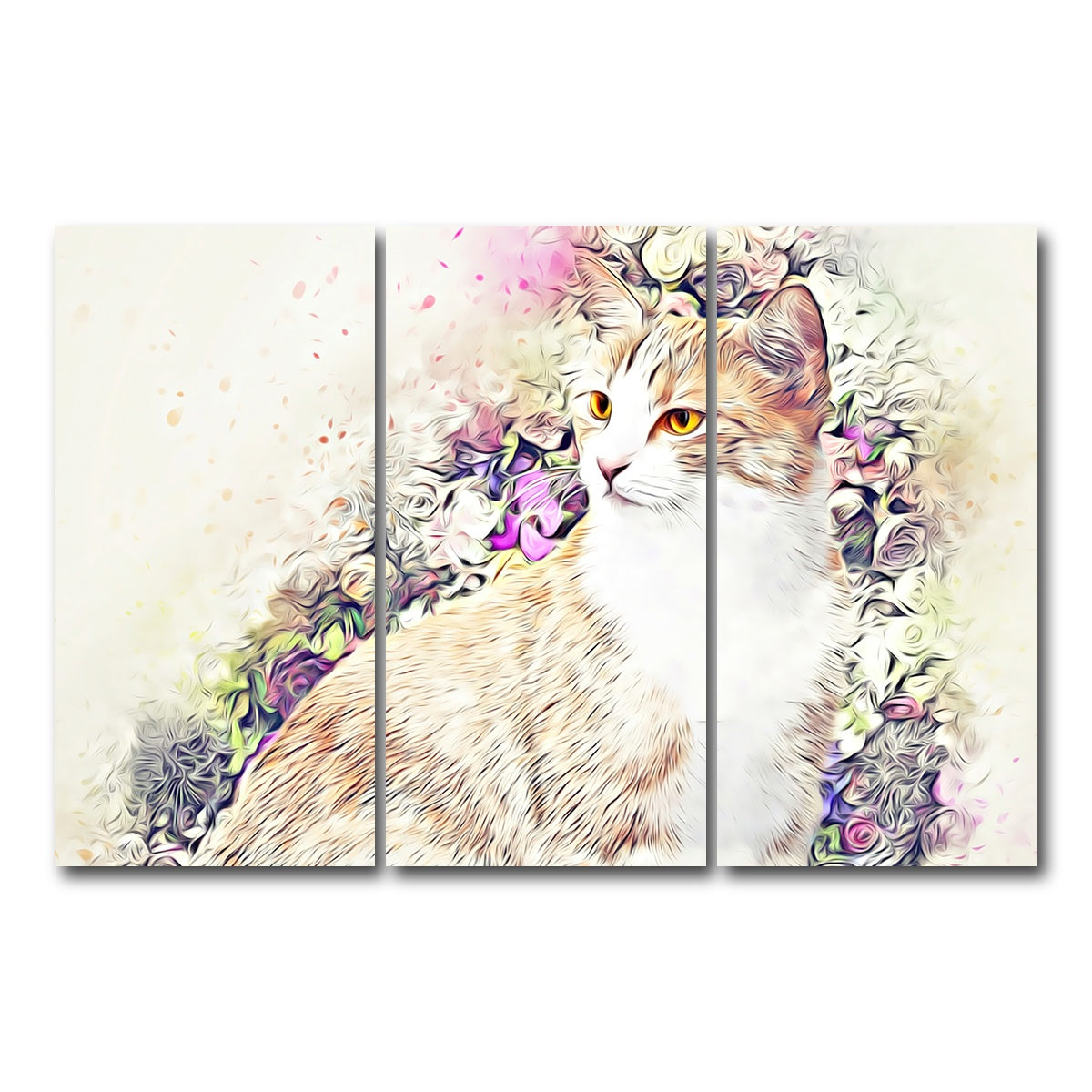 AUTO-MOCKUP WHITE | victorian cat | 3 Piece | Gallery Wrap Canvas | group=12x24