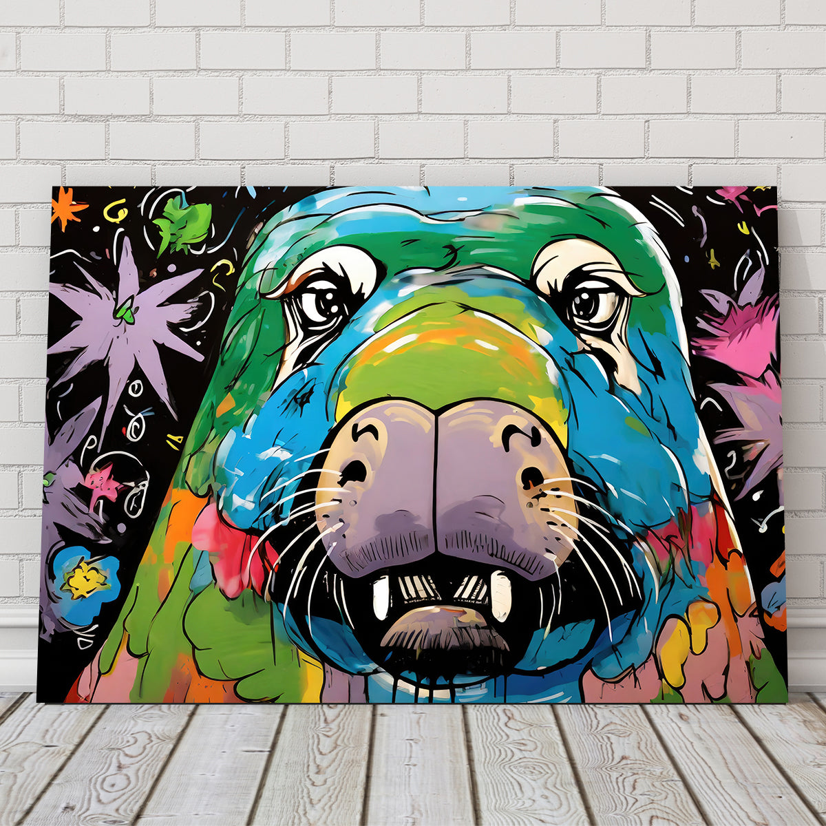 Walrus Graffiti Wall Art