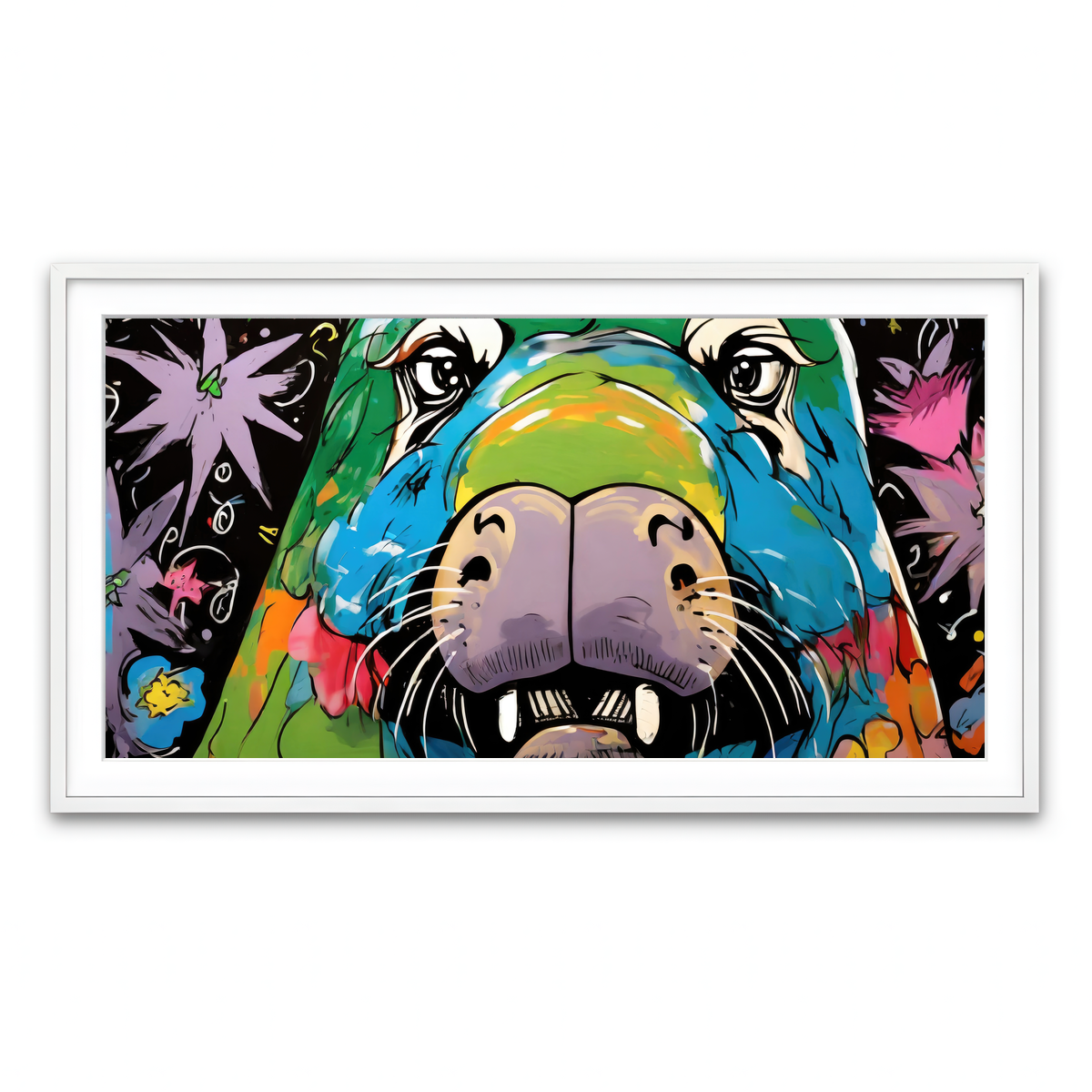 Framed Print 2x1 White