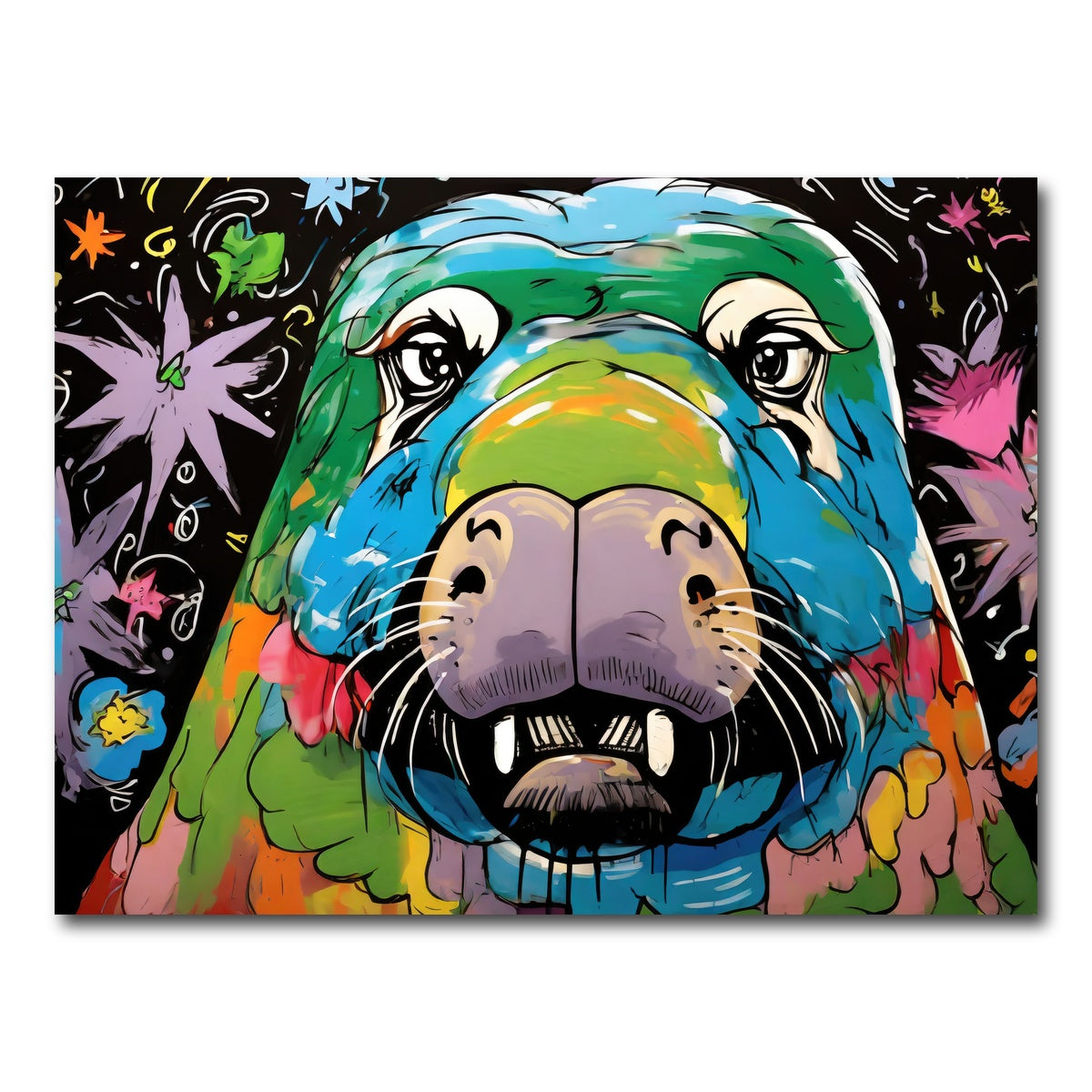 AUTO-MOCKUP WHITE | walrus graffiti | 1 Piece | Gallery Wrap Canvas | group=4x3