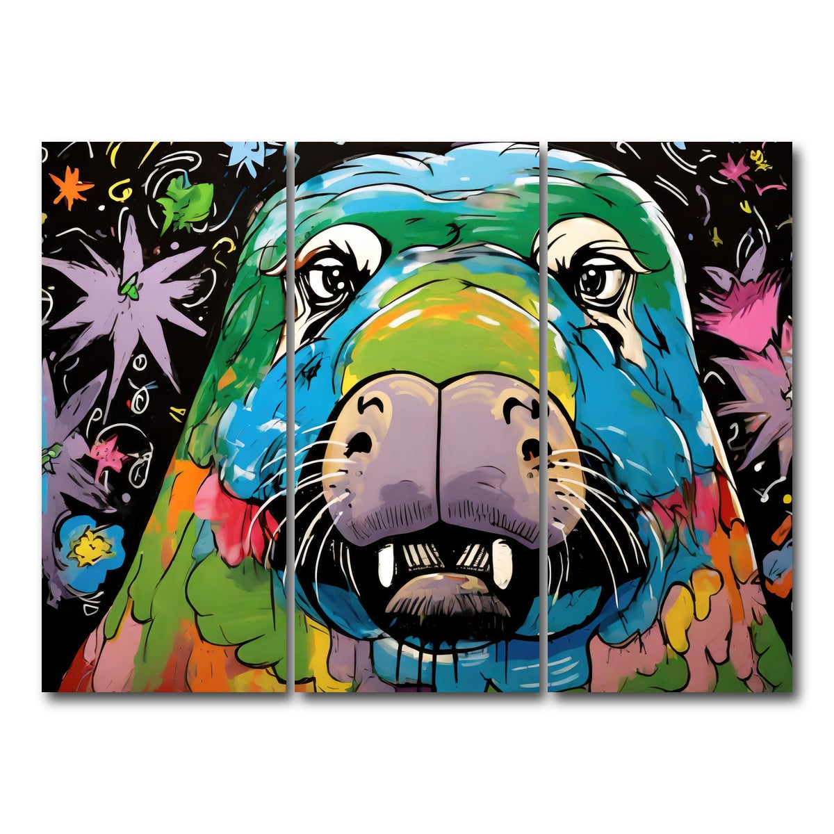 AUTO-MOCKUP WHITE | walrus graffiti | 3 Piece | Gallery Wrap Canvas | group=8x18