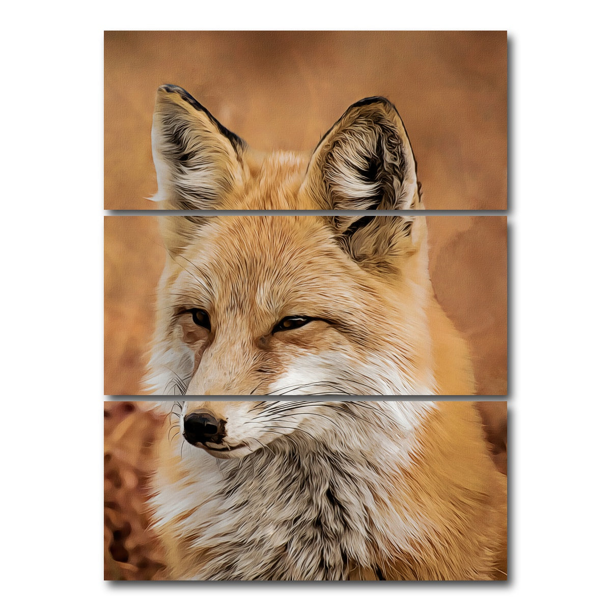 AUTO-MOCKUP WHITE | watchful fox | 3 Piece | Gallery Wrap Canvas | group=8x18_stacked