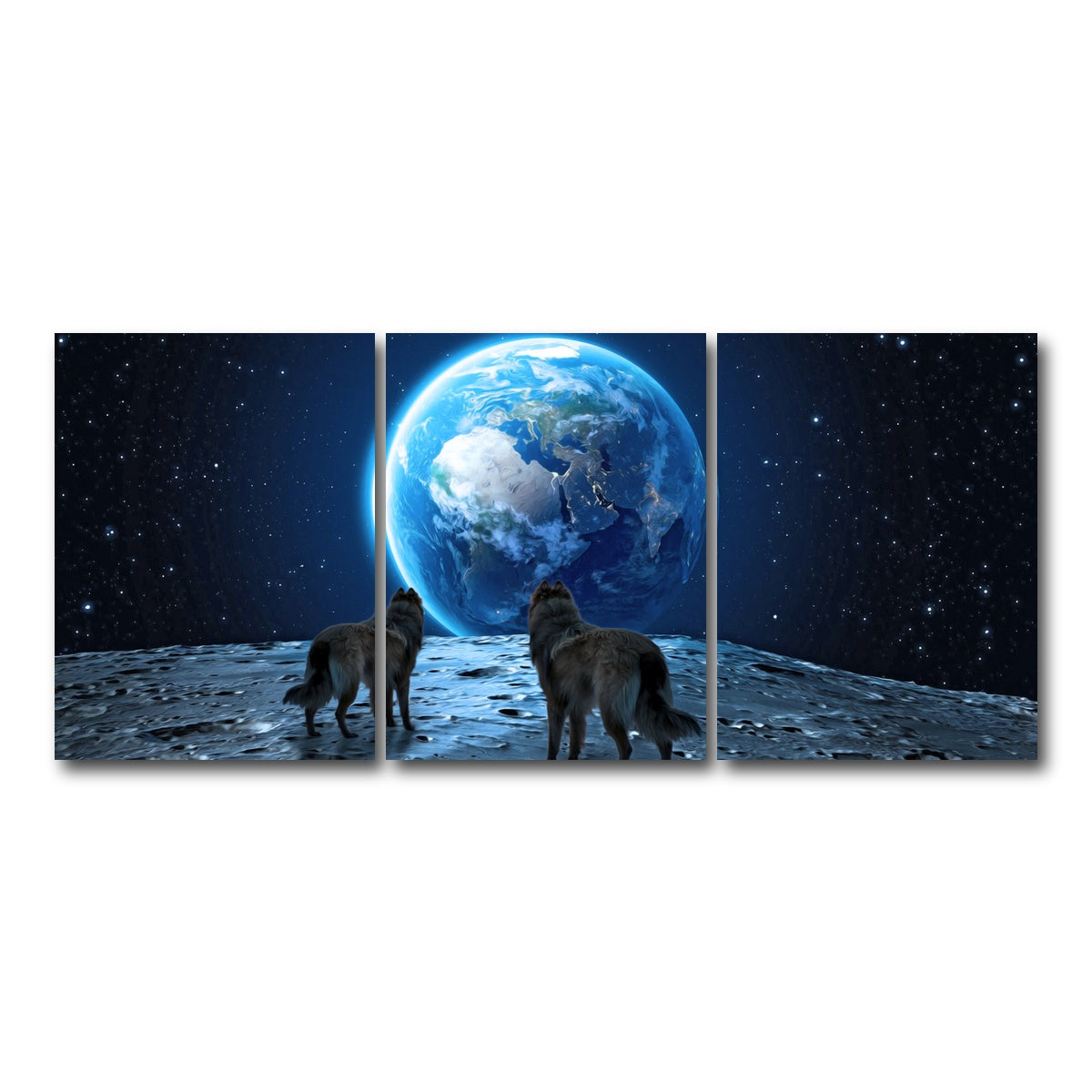AUTO-MOCKUP WHITE | wolves on the moon | 3 Piece | Gallery Wrap Canvas | group=18x24