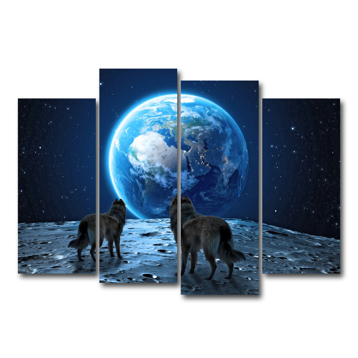 AUTO-MOCKUP WHITE | wolves on the moon | 4 Piece | Gallery Wrap Canvas | group=4_normal