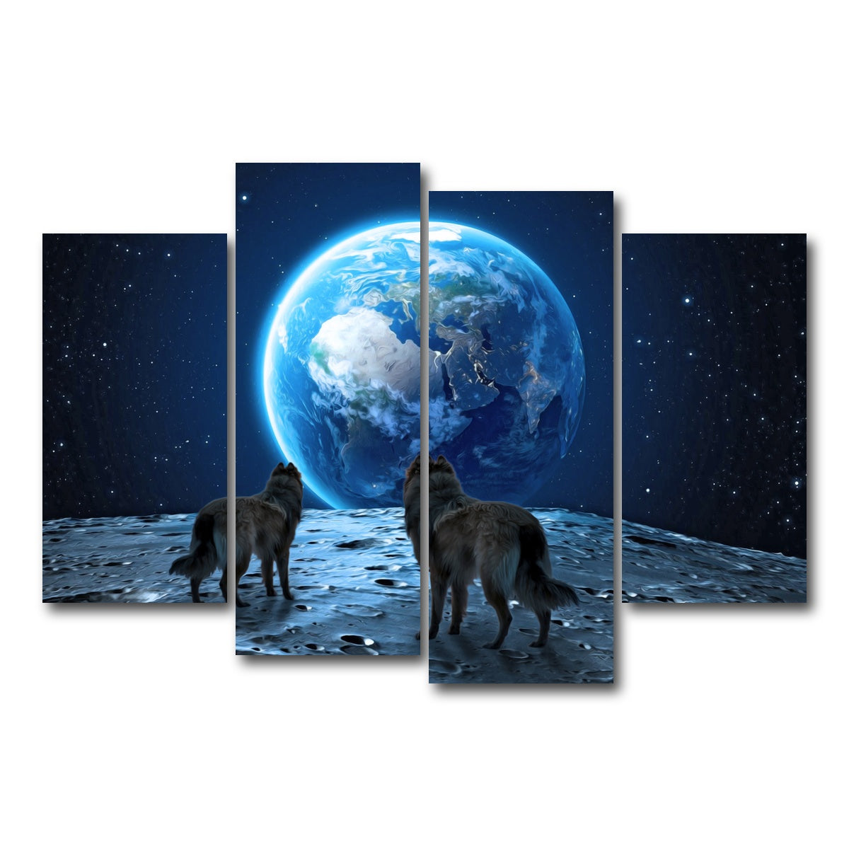 AUTO-MOCKUP WHITE | wolves on the moon | 4 Piece | Gallery Wrap Canvas | group=4_short