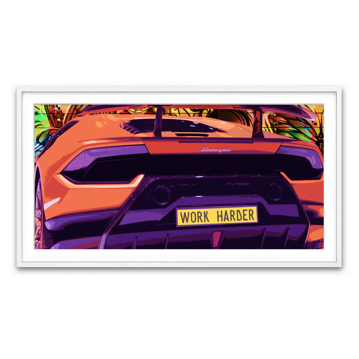 Framed Print 2x1 White