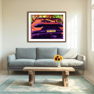 AUTO-MOCKUP ROOM | Work Harder Wall Art