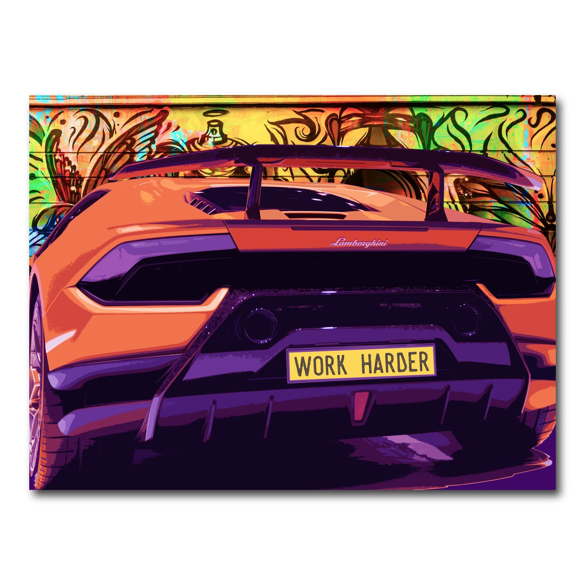 AUTO-MOCKUP WHITE | work harder | 1 Piece | Gallery Wrap Canvas | group=4x3