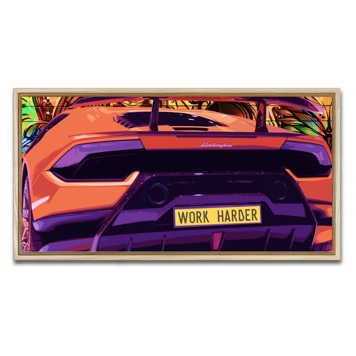 AUTO-MOCKUP WHITE | work harder | 1 Piece | Natural Framed Canvas | group=2x1