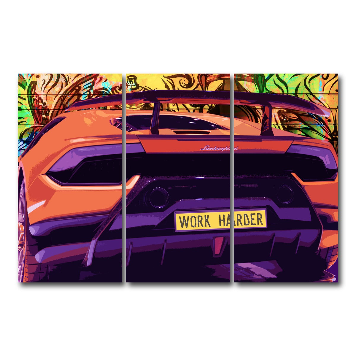 AUTO-MOCKUP WHITE | work harder | 3 Piece | Gallery Wrap Canvas | group=12x24