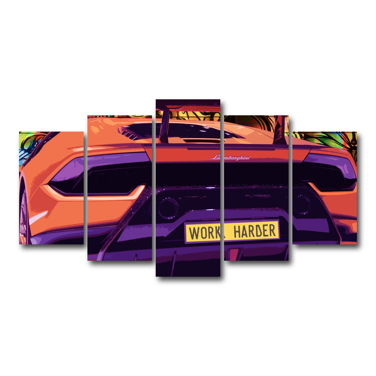 AUTO-MOCKUP WHITE | work harder | 5 Piece | Gallery Wrap Canvas | group=5_normal