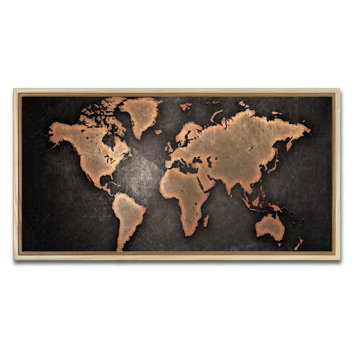 AUTO-MOCKUP WHITE | world map | 1 Piece | Natural Framed Canvas | group=2x1