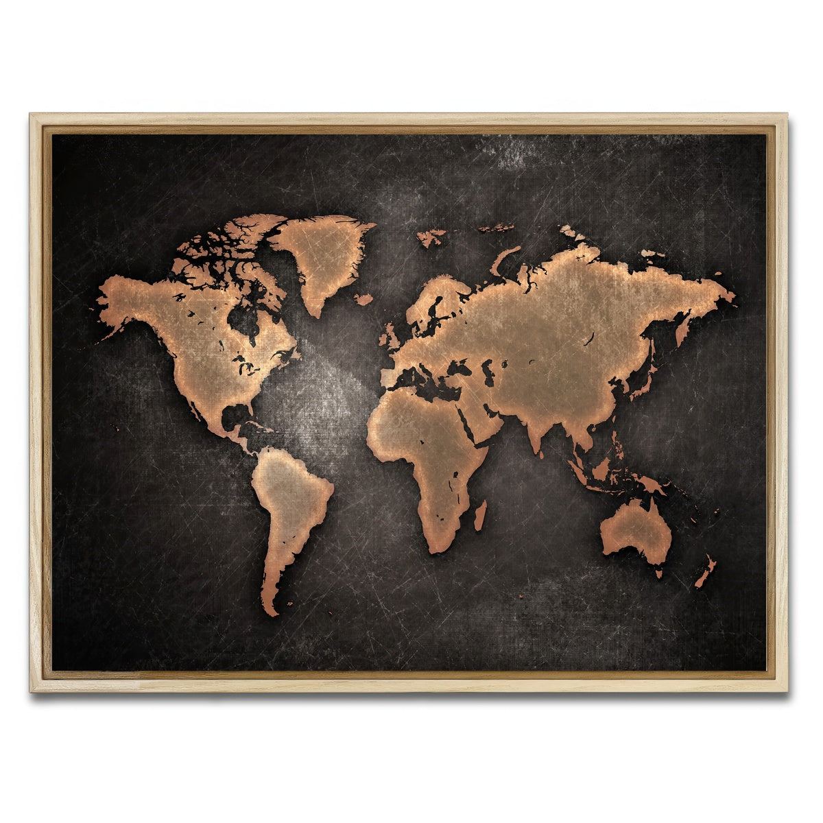 AUTO-MOCKUP WHITE | world map | 1 Piece | Natural Framed Canvas | group=4x3